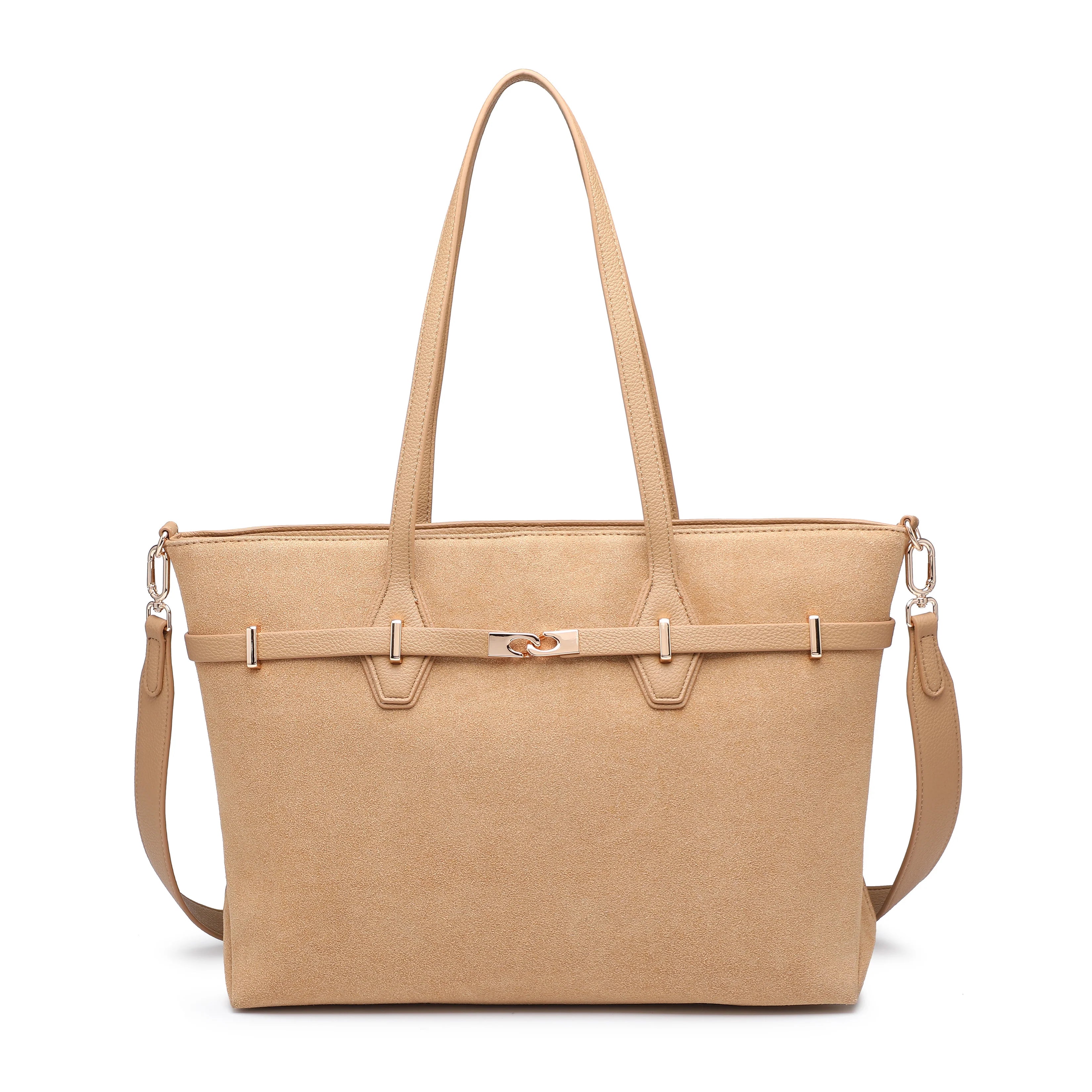 Elegancka Torebka Shopper z Ozdobnym Paskiem