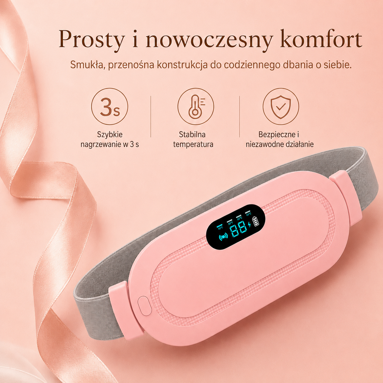 Pas Rozgrzewający na Bóle Menstruacyjne — Szybka Ulga bez Tabletek