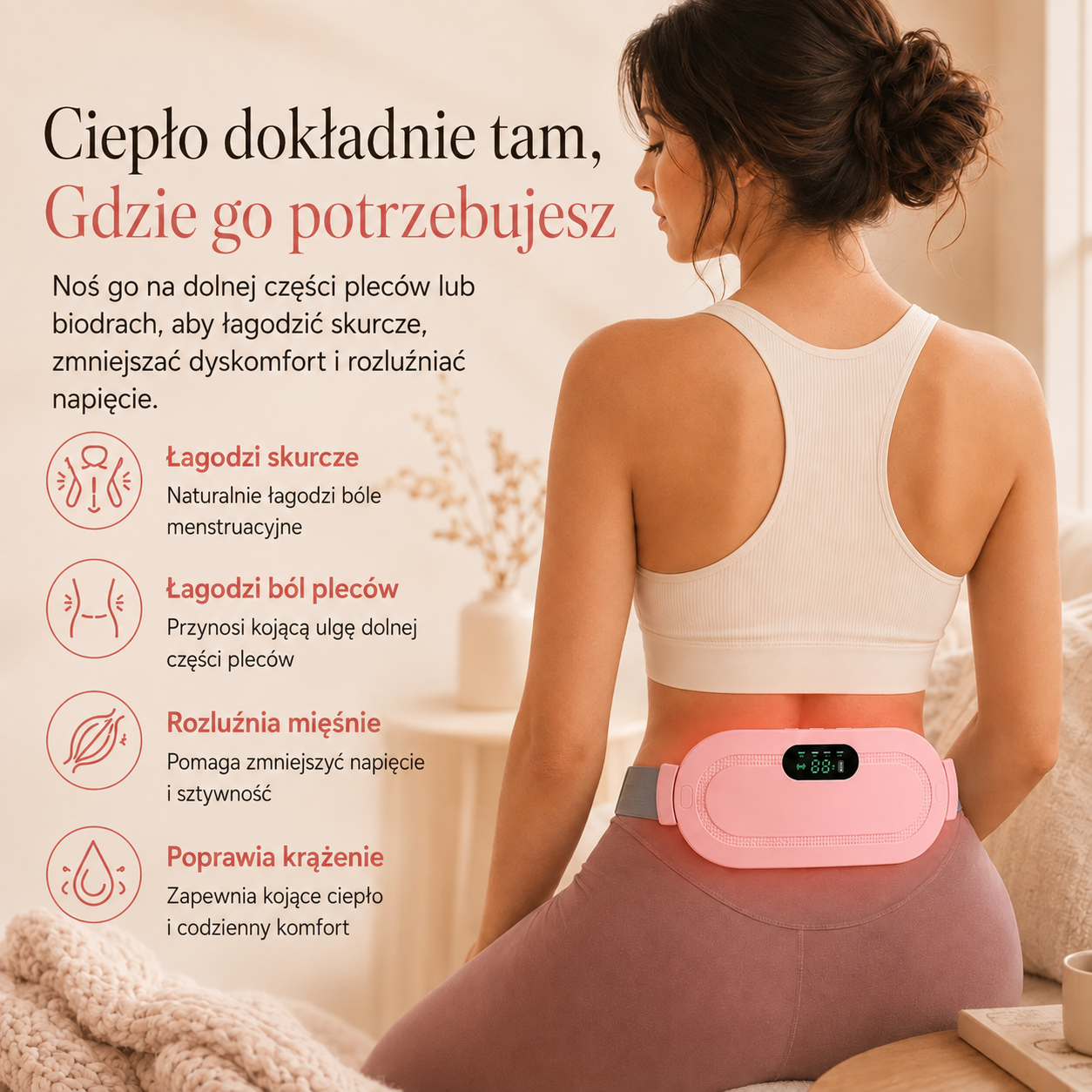 Pas Rozgrzewający na Bóle Menstruacyjne — Szybka Ulga bez Tabletek