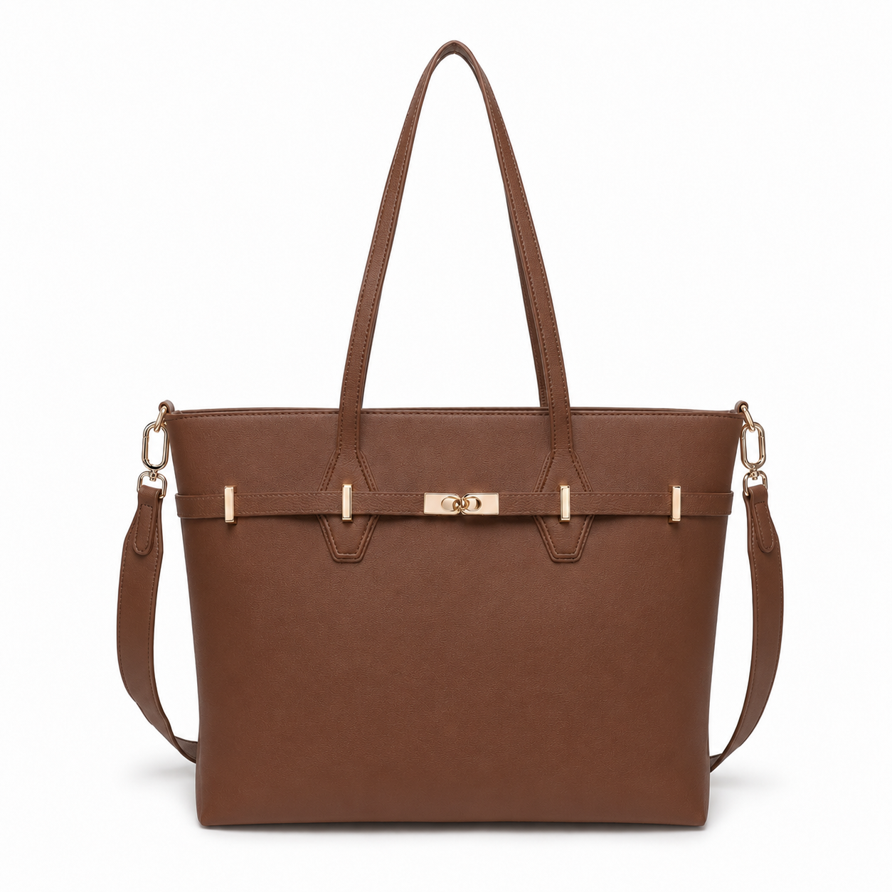 Elegancka Torebka Shopper z Ozdobnym Paskiem