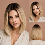 Blondivia - Peruki Krótki Bob Ombre Premium