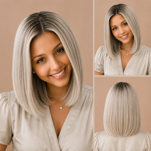 Blondivia - Peruki Krótki Bob Ombre Premium